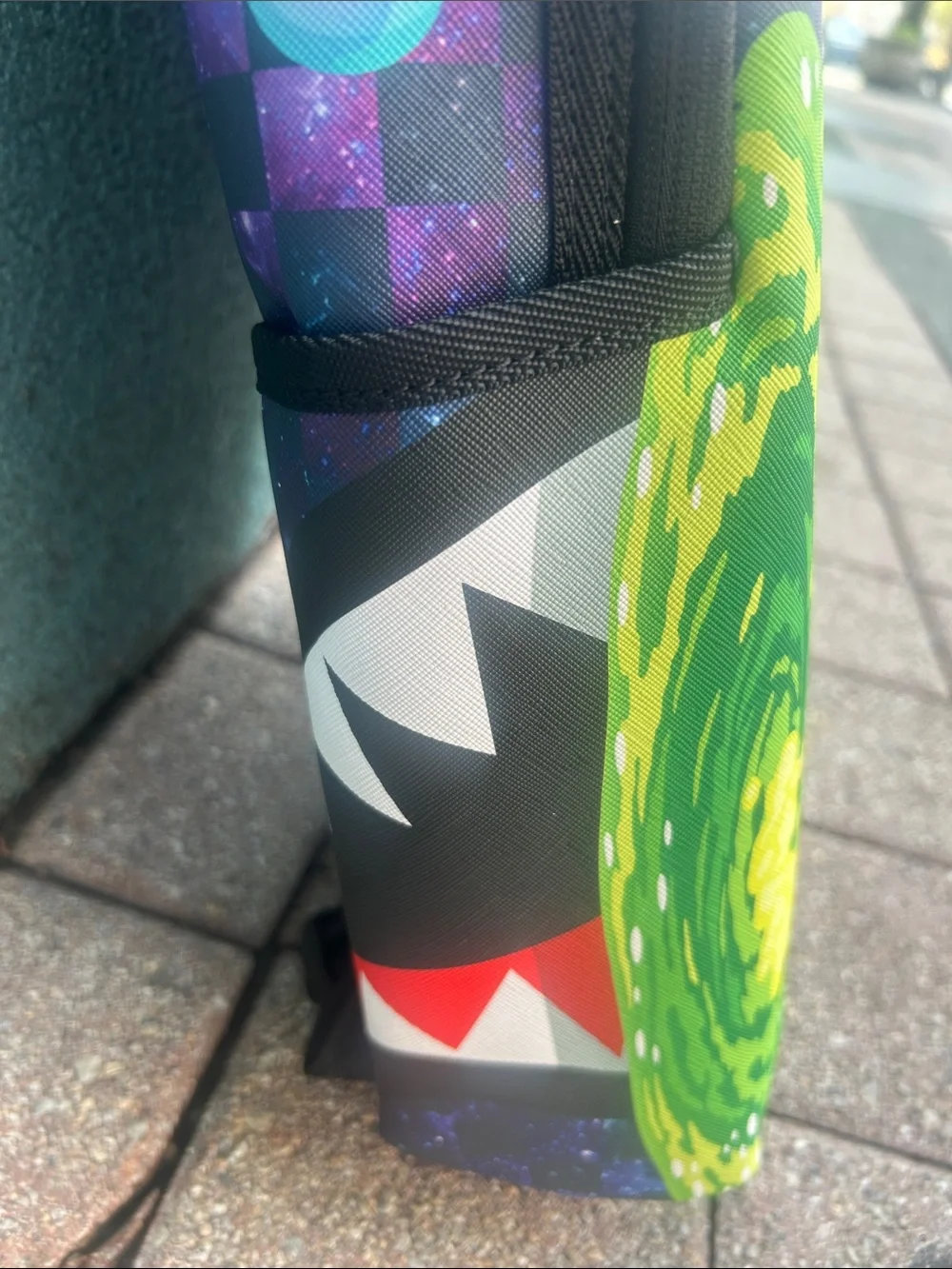 Rick and Morty Space Scene Backpack in Blue and Green